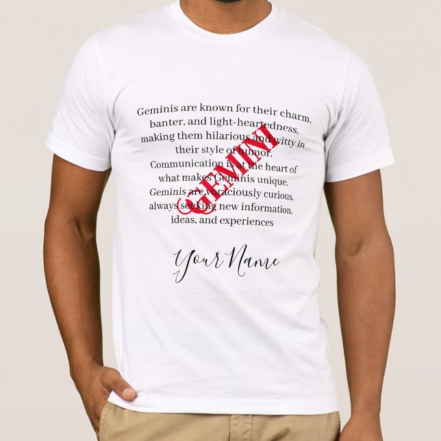 Gemini Traits and Zodiac Sign T Shirt (Skapare uppladdad)