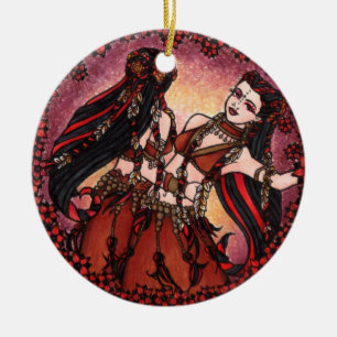 Gemini Tribal Belly Dance Julgransprydnad Keramik