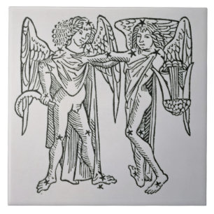 Gemini (twillingar) en illustration från 'Poetien Kakelplatta