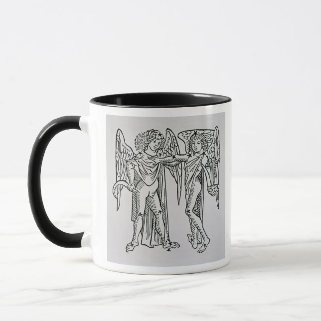 Gemini (twillingar) en illustration från 'Poetien Mugg (Vänster)