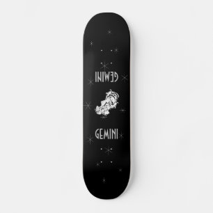 Gemini Twillingar Silver Zodiac Symbol Skateboard