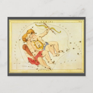 Gemini Twillingar Vintage Constellation Uranias Sp Vykort