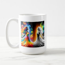 Gemini Twillingarna Färg & Black och White Horosco Kaffemugg