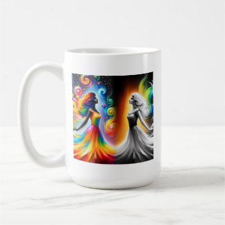 Gemini Twillingarna Färg & Black och White Horosco Kaffemugg