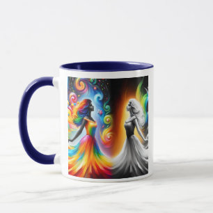Gemini Twillingarna Färg & Black och White Horosco Mugg