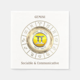 Gemini - Twillingarna Zodiac Sign Pappersservett