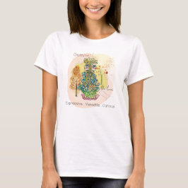 Gemini Twillingarna Zodiac Sign Whimsical Art T Shirt