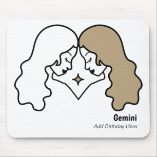 Gemini, twillingarnas personlig zodiac-födelsedag musmatta