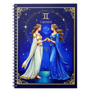 Gemini Twillingars Beneath a Starry Himmel Anteckningsbok