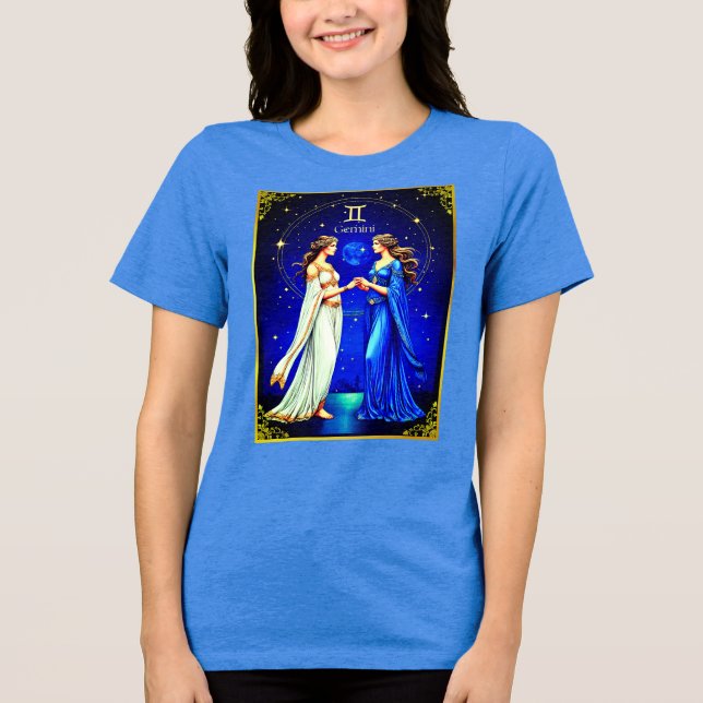 Gemini Twillingars Beneath a Starry Himmel T Shirt (Framsida)