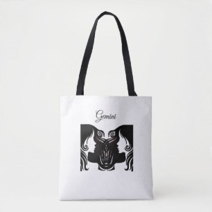 Gemini Twillingars Black and White Tote Bag Tygkasse