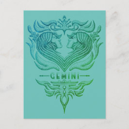 Gemini Twillingars Emblem Vykort