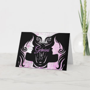 Gemini Twillingars Horoscope Grattis på födelsedag Kort