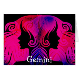Gemini Twillingars Horoscope Zodiac Blank Card Hälsningskort
