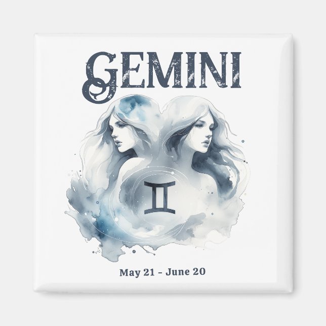 Gemini Twillingars Zodiac-tecken Anpassningsbar fö Magnet (Framsidan)