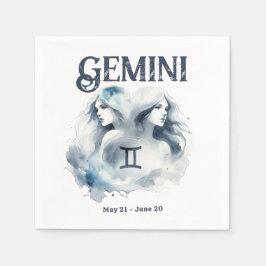 Gemini Twillingars Zodiac Thned Födelsedagsfest Pappersservett