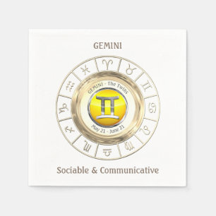 Gemini - twillingarzodiacen undertecknar pappersservett