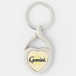 Gemini Twisted Heart Silverfärgad Nyckelring
