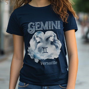 Gemini Versatile Watercolor Twillingars Zodiac-tec T Shirt