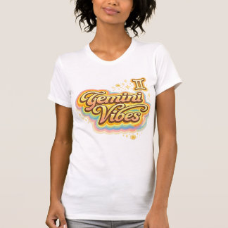 Gemini Vibes Retro Zodiac T-Shirt | Astrologi Föde