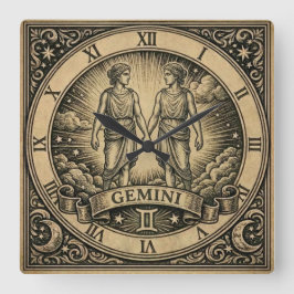 Gemini Vintage Stjärntecken Väggklocka
