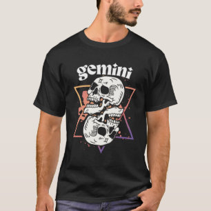 Gemini Witchcraft Zodiac Signs Skull Constellation T Shirt