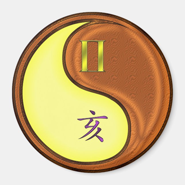 Gemini & Wood Boar Magnet (Framsidan)