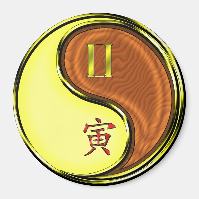 Gemini & Wood Tiger Magnet (Framsidan)