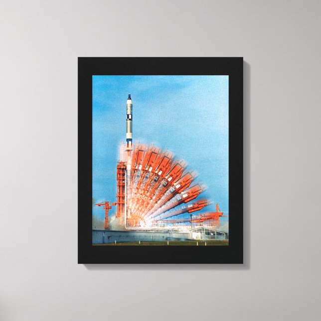 Gemini X-raketuppskjutning Tid Fördröjd Fotografi  Canvastryck (Framsida)