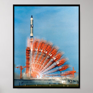 Gemini X-raketuppskjutning tid fördröjd fotografi Poster