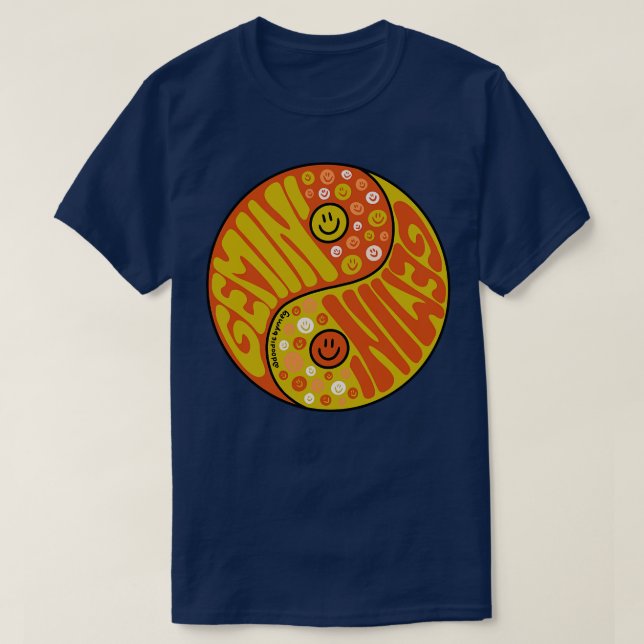 Gemini Yin Yang T Shirt (Design framsida)