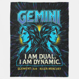 Gemini Zodiac 80's Sten Band Inspired Astrology Fleecefilt