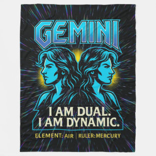 Gemini Zodiac 80's Sten Band Inspired Astrology Fleecefilt