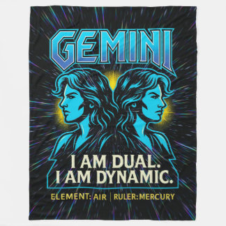 Gemini Zodiac 80's Sten Band Inspired Astrology Fleecefilt