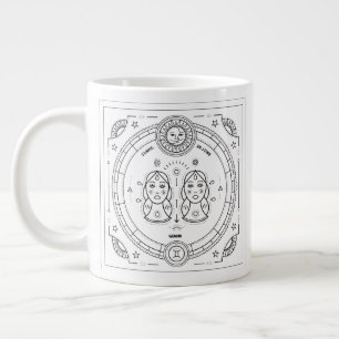 Gemini Zodiac Anpassningsbar Birthday Mugg Jumbo Mugg