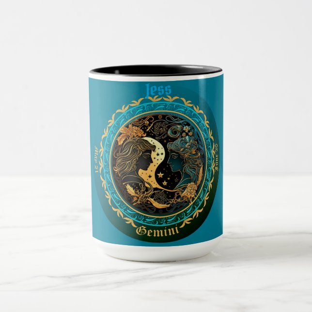 Gemini Zodiac Anpassningsbar Mugg (Center)