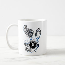 Gemini Zodiac Art Deco Dam Kaffemugg