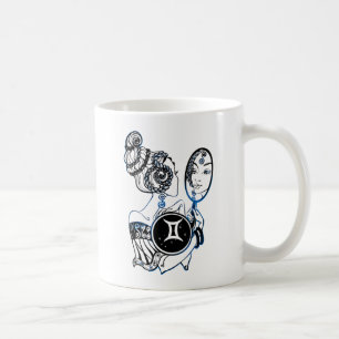 Gemini Zodiac Art Deco Dam Kaffemugg