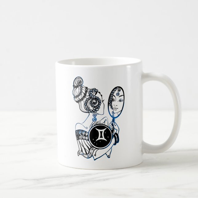 Gemini Zodiac Art Deco Dam Kaffemugg (Höger)