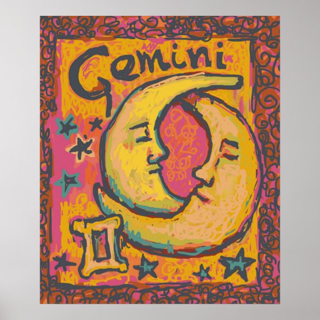 Gemini Zodiac Art Poster (Framsidan)