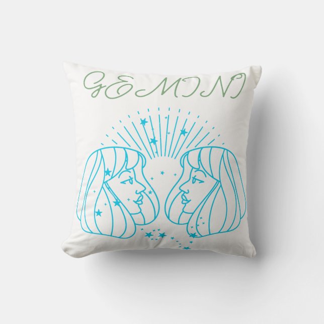 Gemini Zodiac:Artistic Astrology Gift för Luft-tec Kudde (Framsida)