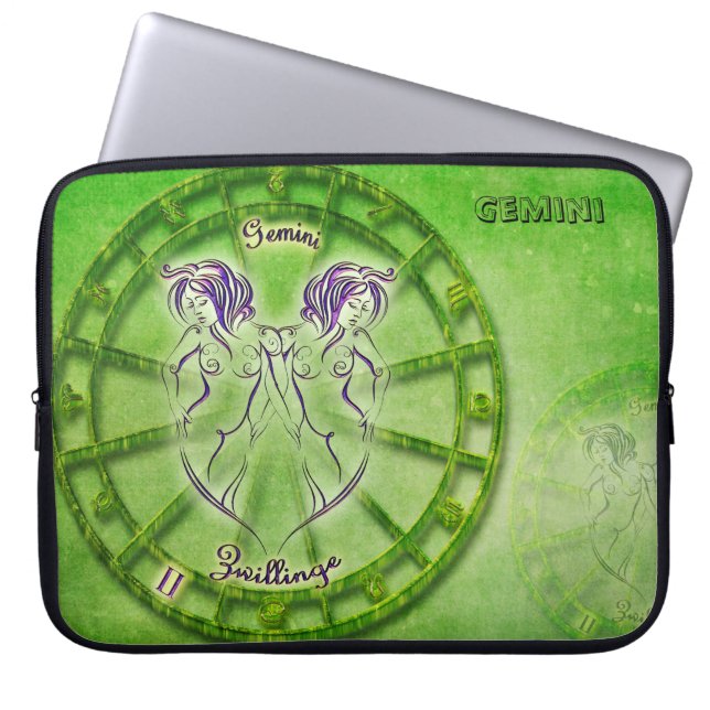 Gemini Zodiac Astrology-design Laptop Sleeve (Framsidan)