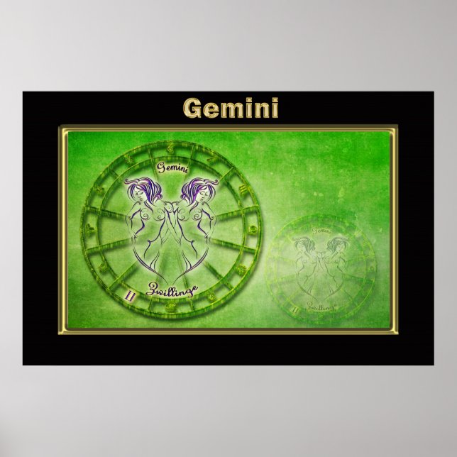 Gemini Zodiac Astrology-design Poster (Framsidan)