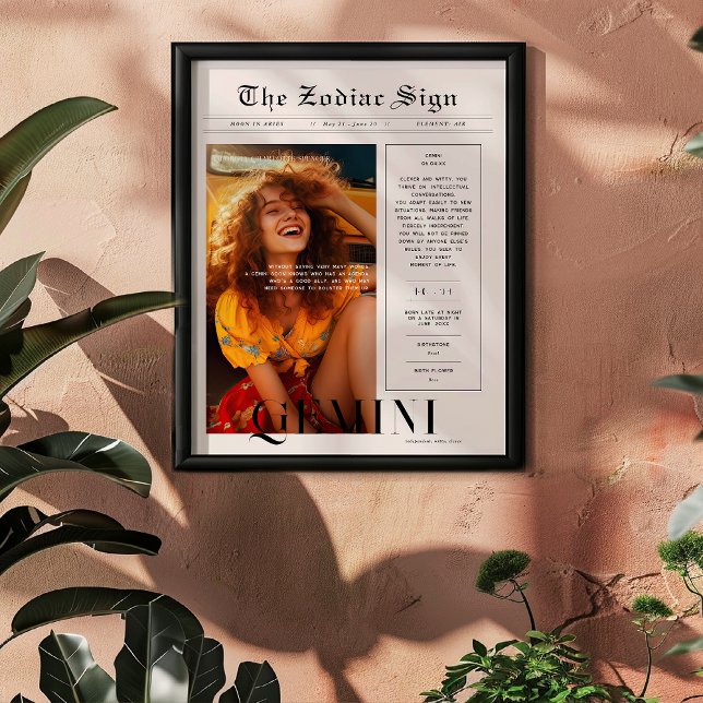 Gemini | Zodiac Astrology Photo Newspaper Poster (Skapare uppladdad)