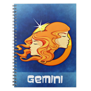Gemini Zodiac Astrology Symbol Anteckningsbok Med Spiral