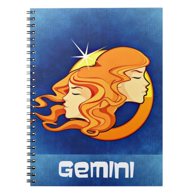 Gemini Zodiac Astrology Symbol Anteckningsbok Med Spiral (Framsidan)