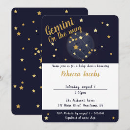 Gemini zodiac Baby Shower-inbjudan Inbjudningar