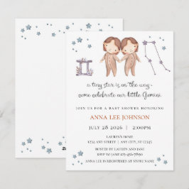 Gemini Zodiac Baby Shower Invitation Julkort