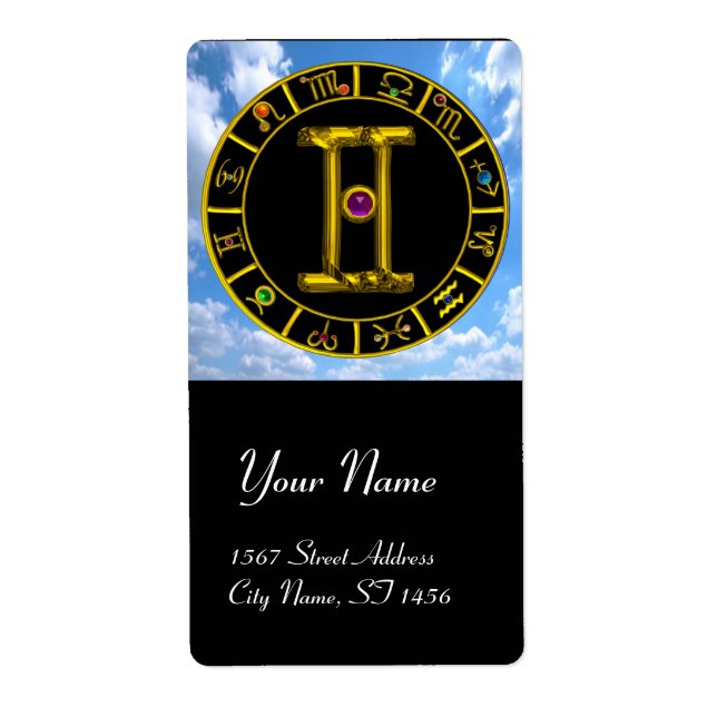 GEMINI ZODIAC BIRTHDAY JEWEL Lila Alexandrit Fraktsedel (Framsidan)