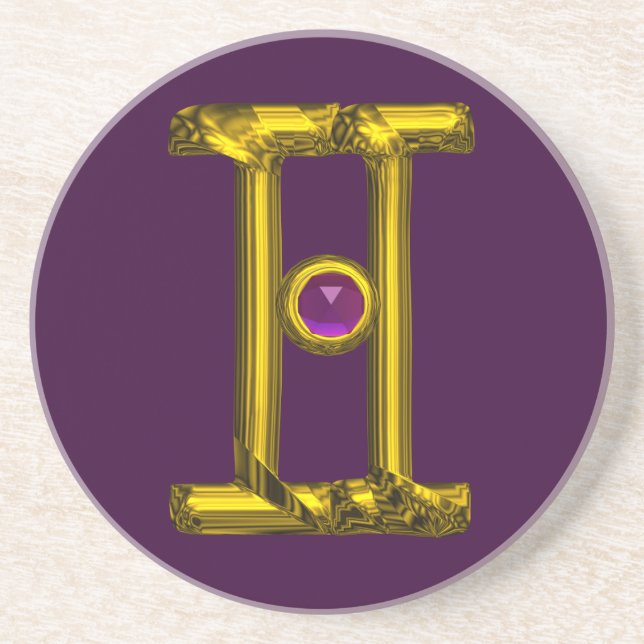 GEMINI ZODIAC BIRTHDAY JEWEL Lila Alexandrite Underlägg (Framsidan)